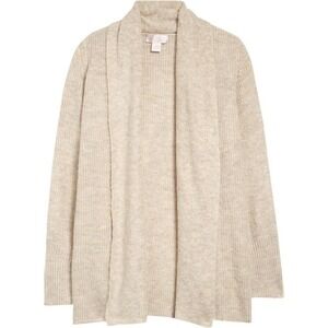 RACHEL PARCELL Shawl Collar Open Cardigan Beige Women's Size XXS